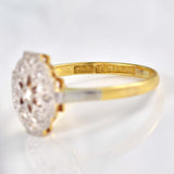 Ellibelle Jewellery Art Deco 18ct Gold & Platinum Diamond Panel Ring