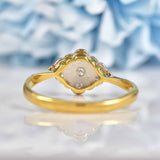Ellibelle Jewellery Art Deco 18ct Gold & Platinum Diamond Shaped Panel Ring