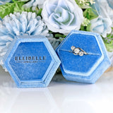 Ellibelle Jewellery Art Deco 18ct Gold & Platinum Diamond Three-Stone Crossover Engagement Ring