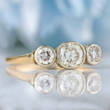 Ellibelle Jewellery Art Deco 18ct Gold & Platinum Diamond Three-Stone Engagement Ring (0.50cts)