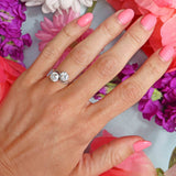 Ellibelle Jewellery Art Deco 2.50 Carat Diamond & Platinum Two-Stone Crossover Engagement Ring