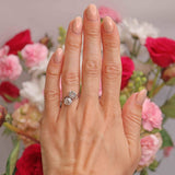 Ellibelle Jewellery Art Deco 2.50 Carat Diamond & Platinum Two-Stone Crossover Engagement Ring