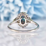 Ellibelle Jewellery Art Deco Black Opal & Diamond Engagement Ring