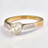 Ellibelle Jewellery Art Deco Cape Diamond 18ct Gold & Platinum Engagement Ring (0.80ct)