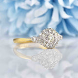 Ellibelle Jewellery Art Deco Diamond 18ct Gold & Platinum Cluster Ring