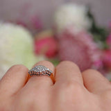 Ellibelle Jewellery Art Deco Diamond 18ct Gold & Platinum Cluster Ring