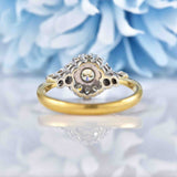 Ellibelle Jewellery Art Deco Diamond 18ct Gold & Platinum Cluster Ring
