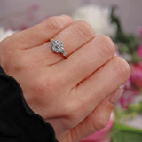 Ellibelle Jewellery Art Deco Diamond 18ct Gold & Platinum Cluster Ring
