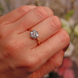 Ellibelle Jewellery Art Deco Diamond 18ct Gold & Platinum Daisy Cluster Ring (0.50cts)