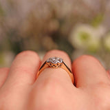 Ellibelle Jewellery Art Deco Diamond 18ct Gold & Platinum Daisy Cluster Ring (0.50cts)