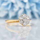 Ellibelle Jewellery Art Deco Diamond 18ct Gold & Platinum Daisy Cluster Ring (0.50cts)