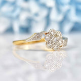 Ellibelle Jewellery Art Deco Diamond 18ct Gold & Platinum Daisy Cluster Ring