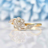 Ellibelle Jewellery Art Deco Diamond 18ct Gold & Platinum Daisy Cluster Ring