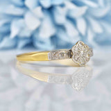 Ellibelle Jewellery Art Deco Diamond 18ct Gold & Platinum Daisy Ring