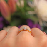Ellibelle Jewellery Art Deco Diamond 18ct Gold & Platinum Daisy Ring