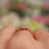 Ellibelle Jewellery Art Deco Diamond 18ct Gold & Platinum Daisy Ring
