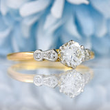 Ellibelle Jewellery Art Deco Diamond 18ct Gold Platinum Engagement Ring (0.70cts)