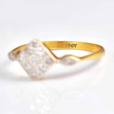 Ellibelle Jewellery Art Deco Diamond 18ct Gold & Platinum Panel Ring