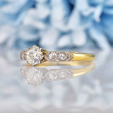 Ellibelle Jewellery Art Deco Diamond 18ct Gold & Platinum Solitaire Engagement Ring (0.43ct)