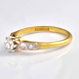 Ellibelle Jewellery Art Deco Diamond 18ct Gold & Platinum Solitaire Engagement Ring (0.43ct)