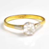 Ellibelle Jewellery Art Deco Diamond 18ct Gold & Platinum Solitaire Engagement Ring (0.62ct)