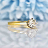 Ellibelle Jewellery Art Deco Diamond 18ct Gold & Platinum Solitaire Engagement Ring (0.62ct)