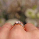 Ellibelle Jewellery Art Deco Diamond 18ct Gold & Platinum Solitaire Engagement Ring (0.70cts)