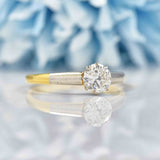 Ellibelle Jewellery Art Deco Diamond 18ct Gold & Platinum Solitaire Engagement Ring (0.70cts)