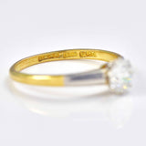 Ellibelle Jewellery Art Deco Diamond 18ct Gold & Platinum Solitaire Engagement Ring (0.70cts)