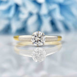 Ellibelle Jewellery Art Deco Diamond 18ct Gold & Platinum Solitaire Engagement Ring (0.70cts)