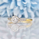 Ellibelle Jewellery Art Deco Diamond 18ct Gold Platinum Solitaire Engagement Ring (0.90cts)