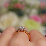 Ellibelle Jewellery Art Deco Diamond 18ct Gold Platinum Solitaire Engagement Ring (0.90cts)