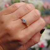 Ellibelle Jewellery Art Deco Diamond 18ct Gold Platinum Solitaire Engagement Ring (0.90cts)