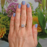 Ellibelle Jewellery Art Deco Diamond 18ct Gold & Platinum Square Cluster Ring (0.60cts)