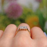 Ellibelle Jewellery Art Deco Diamond 18ct Gold & Platinum Square Cluster Ring (0.60cts)