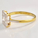 Ellibelle Jewellery Art Deco Diamond 18ct Gold & Platinum Square Cluster Ring (0.60cts)