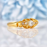 Ellibelle Jewellery Art Deco Diamond 18ct Gold Ring - Birmingham 1919