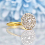 Ellibelle Jewellery Art Deco Diamond 18ct Gold Target Ring