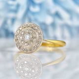 Ellibelle Jewellery Art Deco Diamond 18ct Gold Target Ring