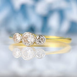 Ellibelle Jewellery Art Deco Diamond 18ct Gold Trilogy Bezel Ring (0.40ct)