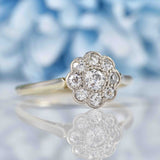 Ellibelle Jewellery Art Deco Diamond 18ct White Gold Daisy Ring (0.40ct)