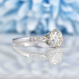 Ellibelle Jewellery Art Deco Diamond 18ct White Gold Solitaire Engagement Ring (1.11ct)
