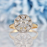 Ellibelle Jewellery Art Deco Diamond Geometric Starburst Panel Ring