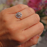 Ellibelle Jewellery Art Deco Diamond Geometric Starburst Panel Ring
