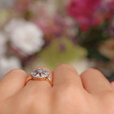 Ellibelle Jewellery Art Deco Diamond Geometric Starburst Panel Ring