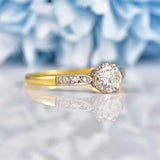 Ellibelle Jewellery Art Deco Diamond Gold & Platinum Solitaire Engagement Ring (0.50ct)