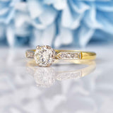 Ellibelle Jewellery Art Deco Diamond Gold & Platinum Solitaire Engagement Ring (0.50ct)