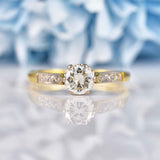 Ellibelle Jewellery Art Deco Diamond Gold & Platinum Solitaire Engagement Ring (0.50ct)