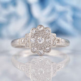 Ellibelle Jewellery Art Deco Diamond & Platinum Geometric Panel Ring