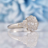 Ellibelle Jewellery Art Deco Diamond & Platinum Geometric Panel Ring
